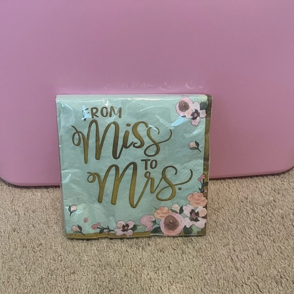 Floral 'From Miss to Mrs' Napkins